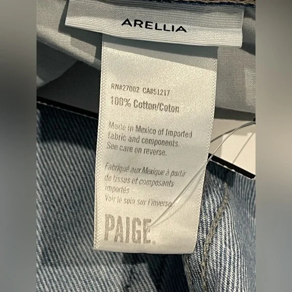 PAIGE Arellia High Rise Wide Leg Cuff Jeans Flower Wash Women Size 27 Tall NEW - Picture 6 of 9